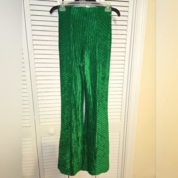 Free People Women's XS Velvet Pull-on Flare Pants Boho New - Picture 6 of 12